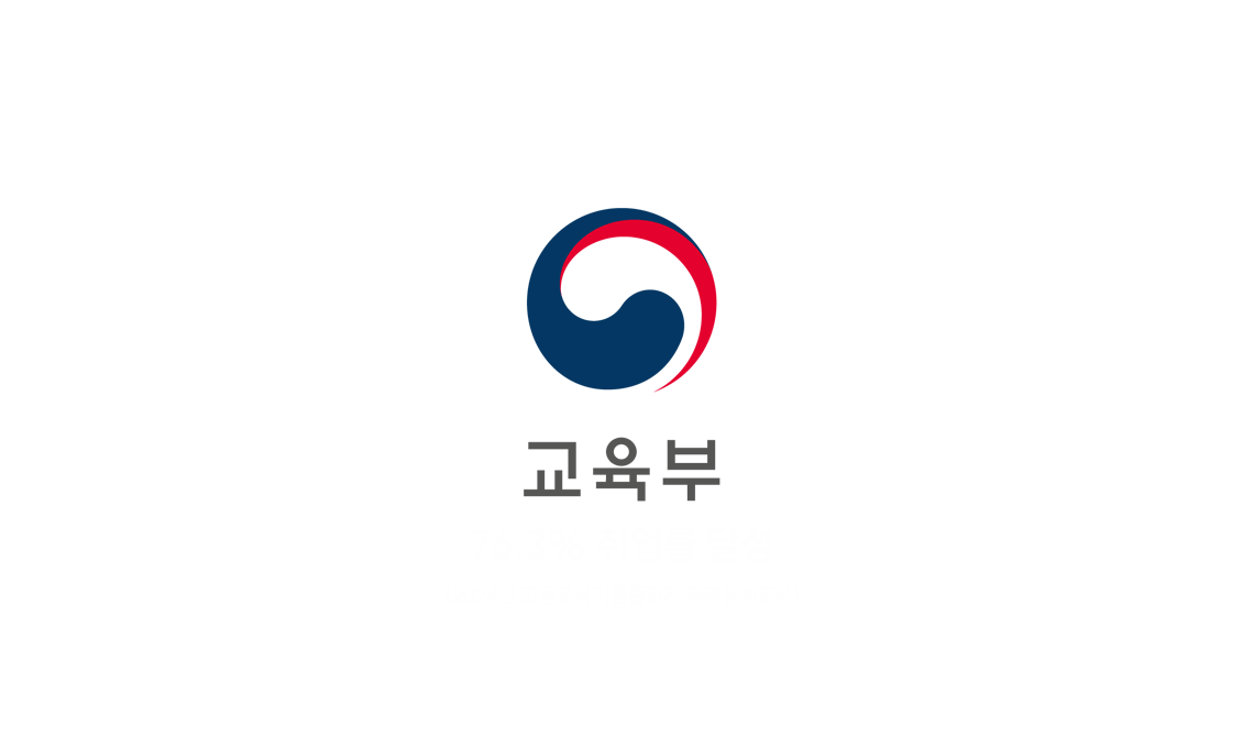 TAKE THE LEAD   HALLYM POLYTECHNIC UNIVERSITY 넓은 세상으로 비상하는 한빛인 / 교육부 73.7% 취업률 달성 (2023년 고등교육기관졸업자 취업통계조사)